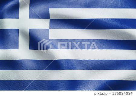 Greece national flag with blue and white stripes and cross. Greece national flag with blue and white stripes and cross. 136054054