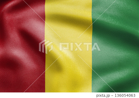 Guinea national flag with vertical red yellow and green stripes Guinea national flag with vertical red yellow and green stripes 136054063