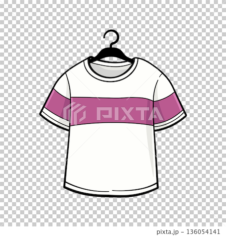 T-shirt on a hanger, without background. T-shirt on a hanger, without background. 136054141