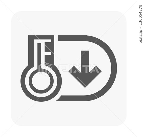 Falling temperature vector icon Falling temperature vector icon 136054279