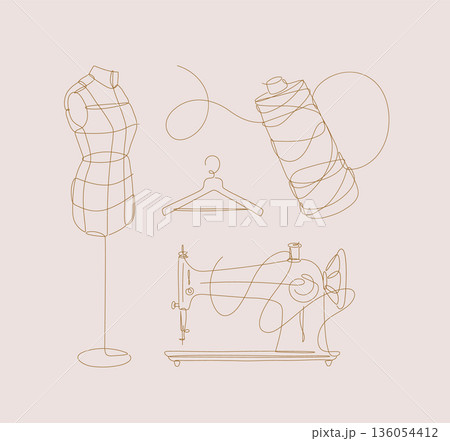 Tailor equipment set beige 136054412