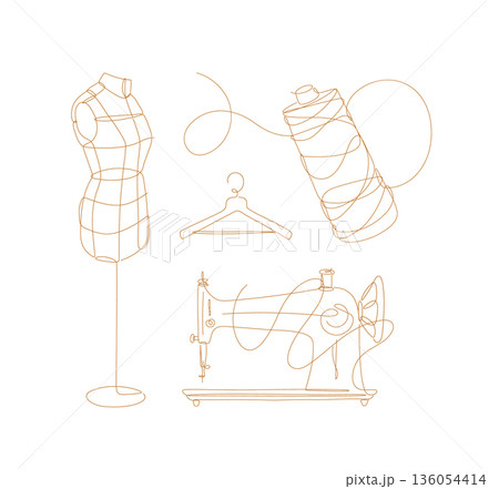 Tailor equipment set brown 136054414