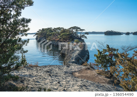 松島 馬の背 岩の細道と青い海の絶景 136054490