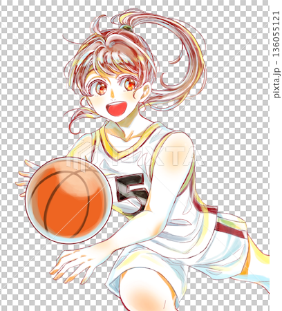 女孩打籃球時汗流浹背 女孩打籃球時汗流浹背 136055121