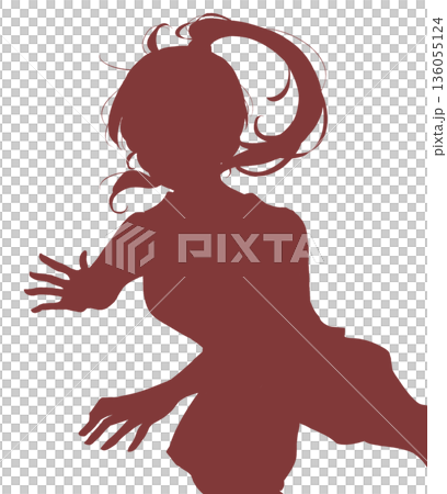 Girl playing sports silhouette 136055124