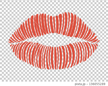 A faded red kiss mark illustration 136055289