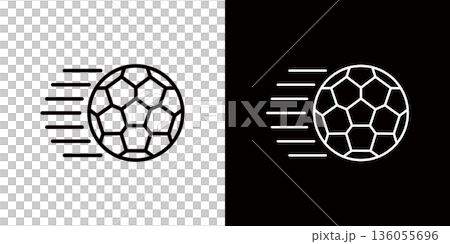 サッカーボールのアイコン,勢いよく飛ぶサッカーボール サッカーボールのアイコン,勢いよく飛ぶサッカーボール 136055696
