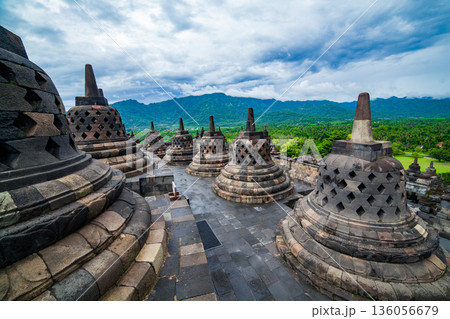 Borobudur Buddist temple Yogyakarta. Java, Indonesia Borobudur Buddist temple Yogyakarta. Java, Indonesia 136056679
