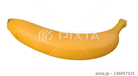One ripe yellow banana, on a white background One ripe yellow banana, on a white background 136057325