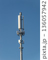 Detail of GSM station on blue background. 136057942