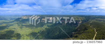 Drone photograph of the Jamison Valley in the Blue Mountains Drone photograph of the Jamison Valley in the Blue Mountains 136057960