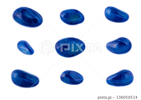 Collection of stone mineral Blue agate 136058514