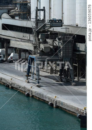 Cement terminal conveyor system at Port of Barcelona, Spain 136059076