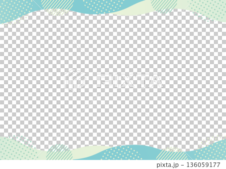Round geometric pattern of dots and stripes and curved upper and lower frames_Blue Round geometric pattern of dots and stripes and curved upper and lower frames_Blue 136059177
