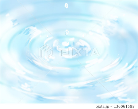 水　波紋　イラスト背景素材 136061588