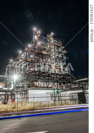 勿来IGCC発電所の工場夜景 勿来IGCC発電所の工場夜景 136061627