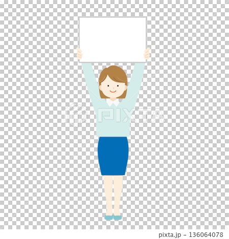 一位女士用翻板講解的全身插圖 - 指導/教育 10 一位女士用翻板講解的全身插圖 - 指導/教育 10 136064078