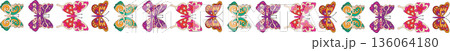Groovy retro butterfly border pattern in funky and colorful y2k style. Vibrant 70s pattern with butterfly and border motifs, graphic for creative vintage projects modern backgrounds. Groovy retro butterfly border pattern in funky and colorful y2k style. Vibrant 70s pattern with butterfly and border motifs, graphic for creative vintage projects modern backgrounds. 136064180