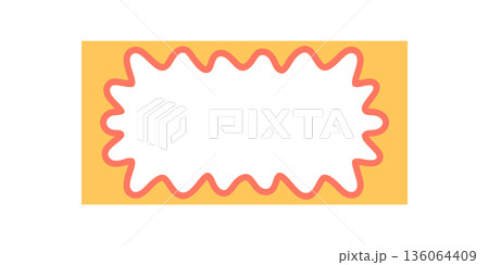 Colorful groovy wavy rectangle border with scallop outline and playful retro doodle style. Abstract y2k frame, vibrant graphic background for modern creative art. Colorful groovy wavy rectangle border with scallop outline and playful retro doodle style. Abstract y2k frame, vibrant graphic background for modern creative art. 136064409