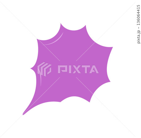 Organic hand drawn purple speech bubble shows a chat box with playful message shape. Comment cloud and balloon style give a unique conversation icon for modern communication, empty talk or dialogue 136064415