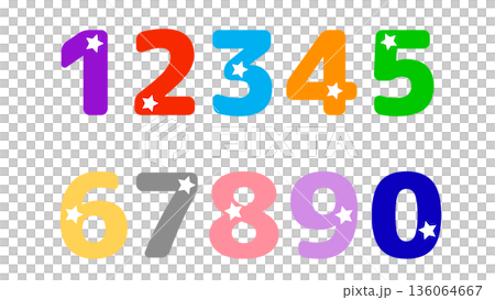 Colorful number illustration (16:9) 136064667