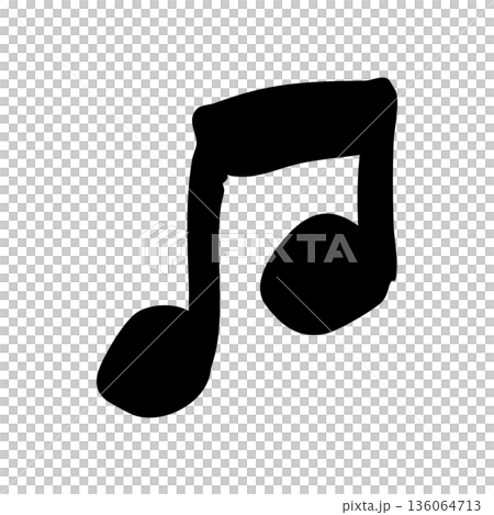 手描き風の黒い八分音符アイコン ラフで温かみのある音楽記号イラスト 手描き風の黒い八分音符アイコン ラフで温かみのある音楽記号イラスト 136064713