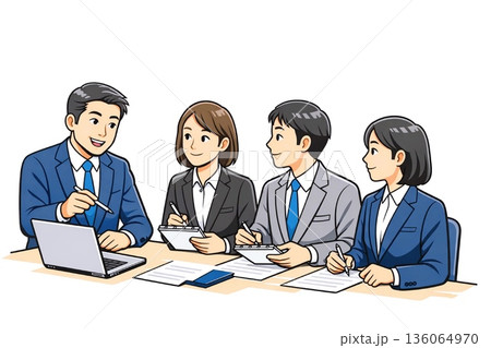 新人研修 白い背景 コピースペース 新人研修 白い背景 コピースペース 136064970