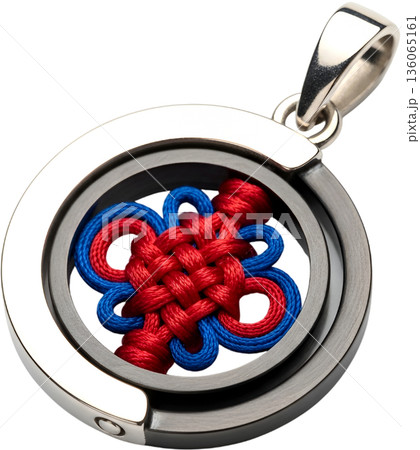 Modern Korean Maedeup Knot Jewelry Pendant: A Fusion of Traditional Culture and Contemporary Fashion, Close-Up Detail Modern Korean Maedeup Knot Jewelry Pendant: A Fusion of Traditional Culture and Contemporary Fashion, Close-Up Detail 136065161
