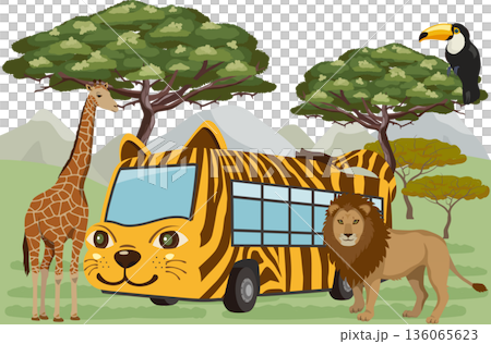 サファリパーク　ライオンとキリン 136065623