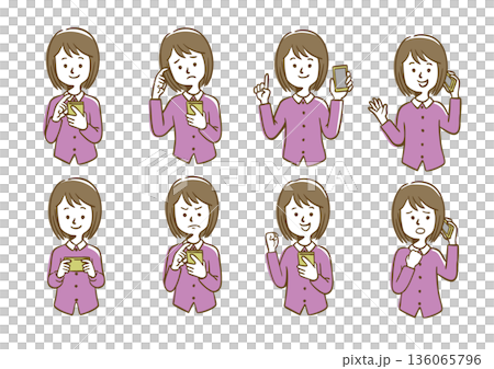 スマホを操作する女性 スマホを操作する女性 136065796