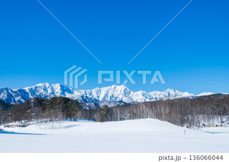 中山高原・スノートレッキング （北アルプスの眺め） 136066044