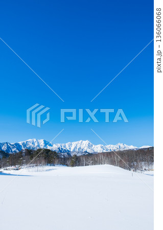 中山高原・スノートレッキング （北アルプスの眺め） 136066068