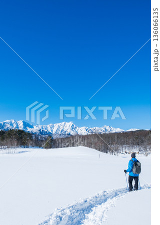 中山高原・スノートレッキング （北アルプスの眺め） 136066135