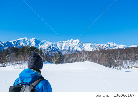 中山高原・スノートレッキング （北アルプスの眺め） 136066167