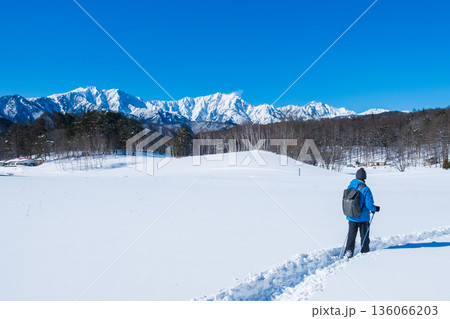 中山高原・スノートレッキング (北アルプスの眺め) 中山高原・スノートレッキング (北アルプスの眺め) 136066203