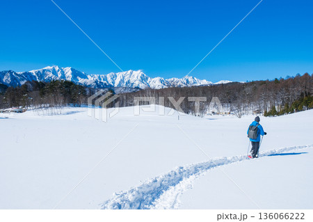 中山高原・スノートレッキング （北アルプスの眺め） 136066222