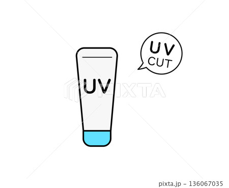 UVカットの日焼け止めクリームのイラスト 136067035