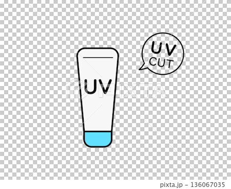 UVカットの日焼け止めクリームのイラスト 136067035
