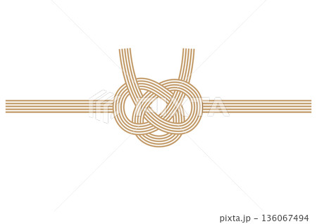金のあわじ結びの水引｜日本文化 136067494