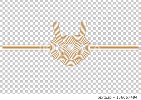 金のあわじ結びの水引｜日本文化 136067494