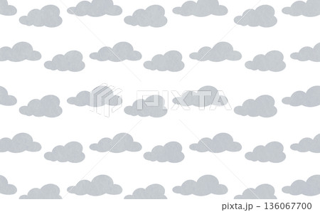 雲のマークのパターン(グレー) 136067700