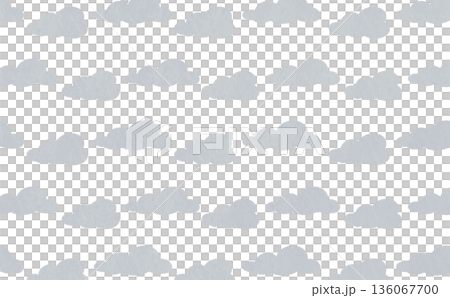 雲のマークのパターン(グレー) 136067700
