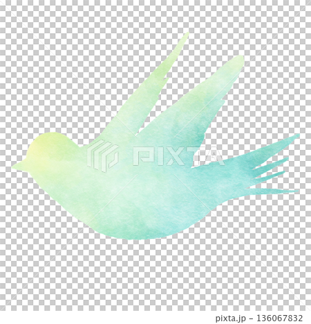 幸福的藍鳥：希望與自由的象徵，水彩畫 | 鳥，藍鳥，水彩，療愈，自然 136067832