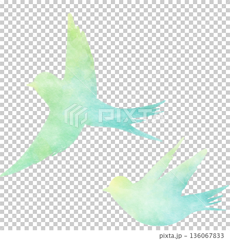 幸せの青い鳥 水彩タッチで描く希望と自由の象徴｜鳥,青い鳥,水彩,癒し,ナチュラル 136067833