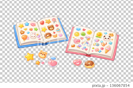 可愛的貼紙書和立體貼紙 136067854