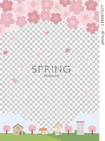 Spring background illustration, cherry blossom background, spring material, banner, vertical Spring background illustration, cherry blossom background, spring material, banner, vertical 136067877