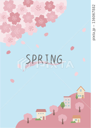 春の背景イラスト 桜の背景 春素材 バナー 縦 春の背景イラスト 桜の背景 春素材 バナー 縦 136067882