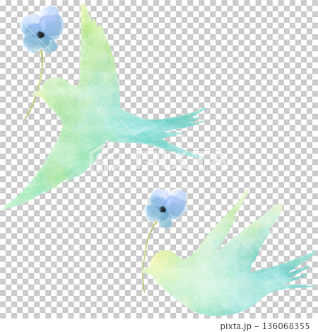 Happy Blue Bird and Blue Flowers: A healing and hopeful illustration drawn with watercolor touches | Bird, Blue Bird, Blue Flower, Watercolor Happy Blue Bird and Blue Flowers: A healing and hopeful illustration drawn with watercolor touches | Bird, Blue Bird, Blue Flower, Watercolor 136068355