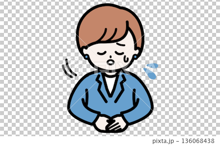 A female staff member apologizing for system troubles and errors. An illustration of restoring trust and responding with sincerity. A female staff member apologizing for system troubles and errors. An illustration of restoring trust and responding with sincerity. 136068438