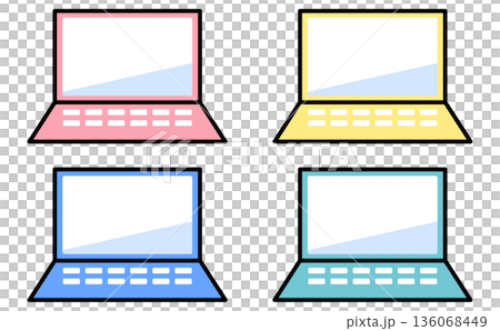 A laptop illustration with a blank screen that is easy to use for web service explanations and business DX materials A laptop illustration with a blank screen that is easy to use for web service explanations and business DX materials 136068449